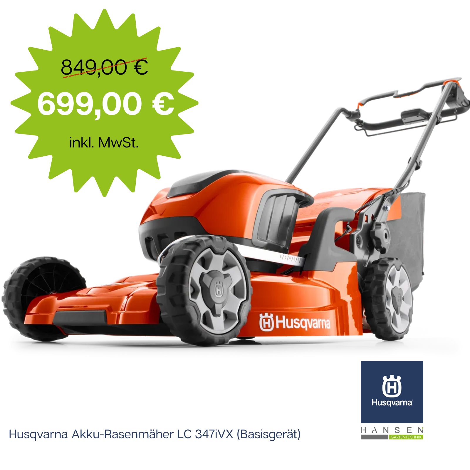 Angebot: Akku-Rasenmäher Husqvarna LC 347iVX