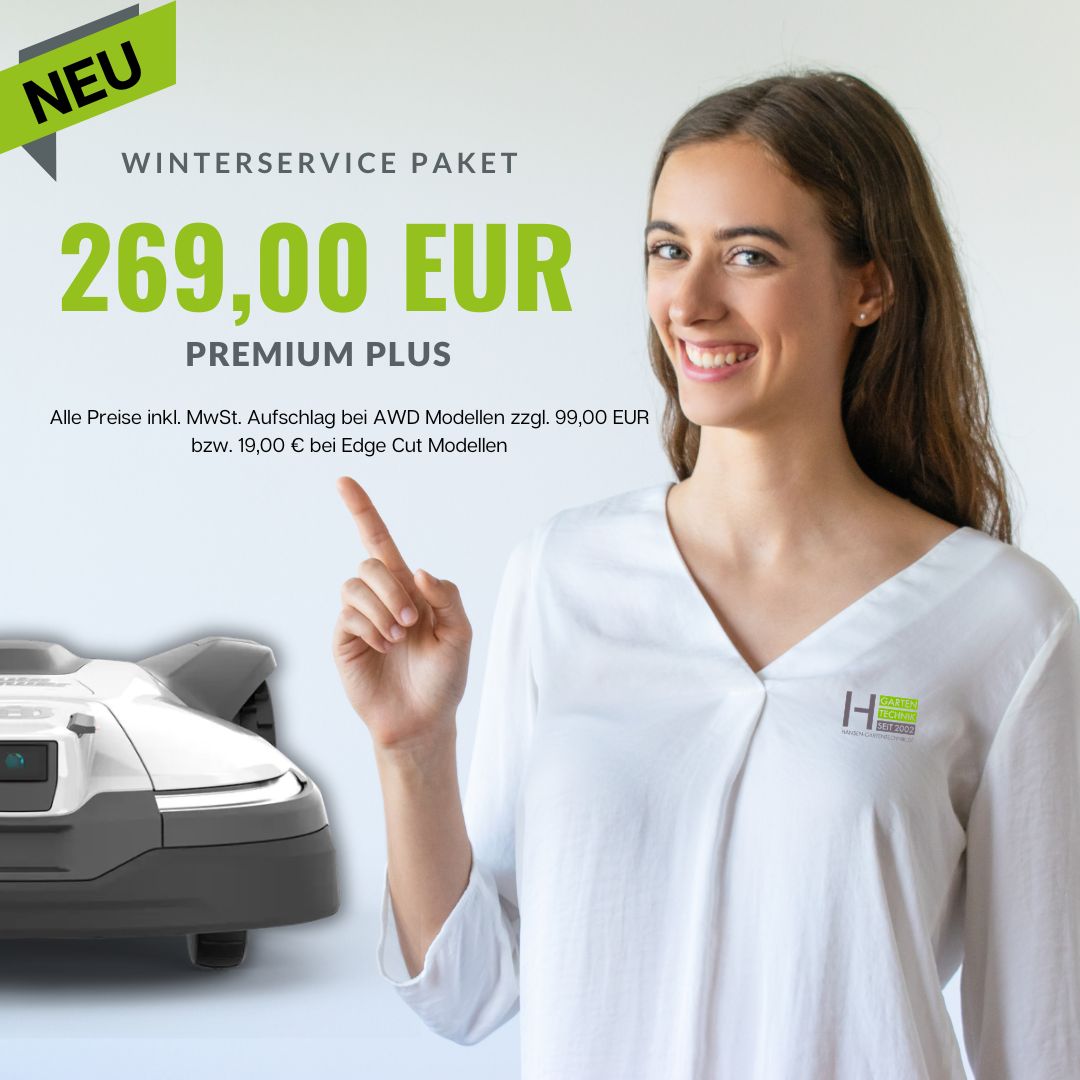 Abbildung zeigt Grafik zum Serviceangebot Automower Winterservice Premium Plus bei Hansen Gartentechnik