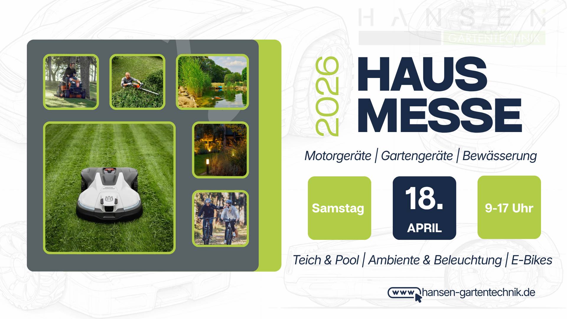 Veranstaltungshinweis Hausmesse Hansen Gartentechnik 2026